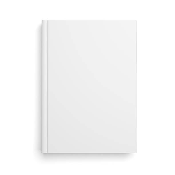 Blank book cover isolated over white background with shadow